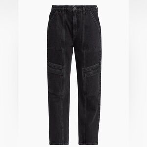 Agolde Cooper Straight-Leg Cargo Jeans Black Size 26 worn once